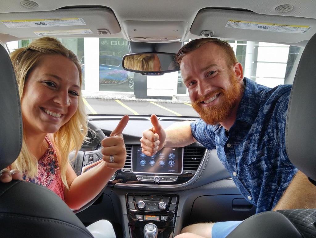 Barlow Buick GMC of Manahawkin thumbs up inside car